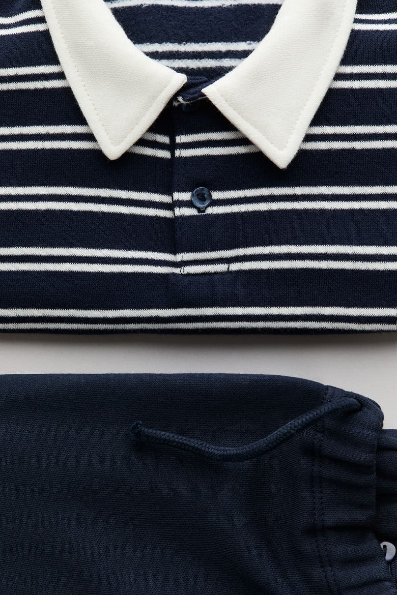 2-piece Sweatshirt And Joggers Set, Alternate, color, Navy blue/white striped