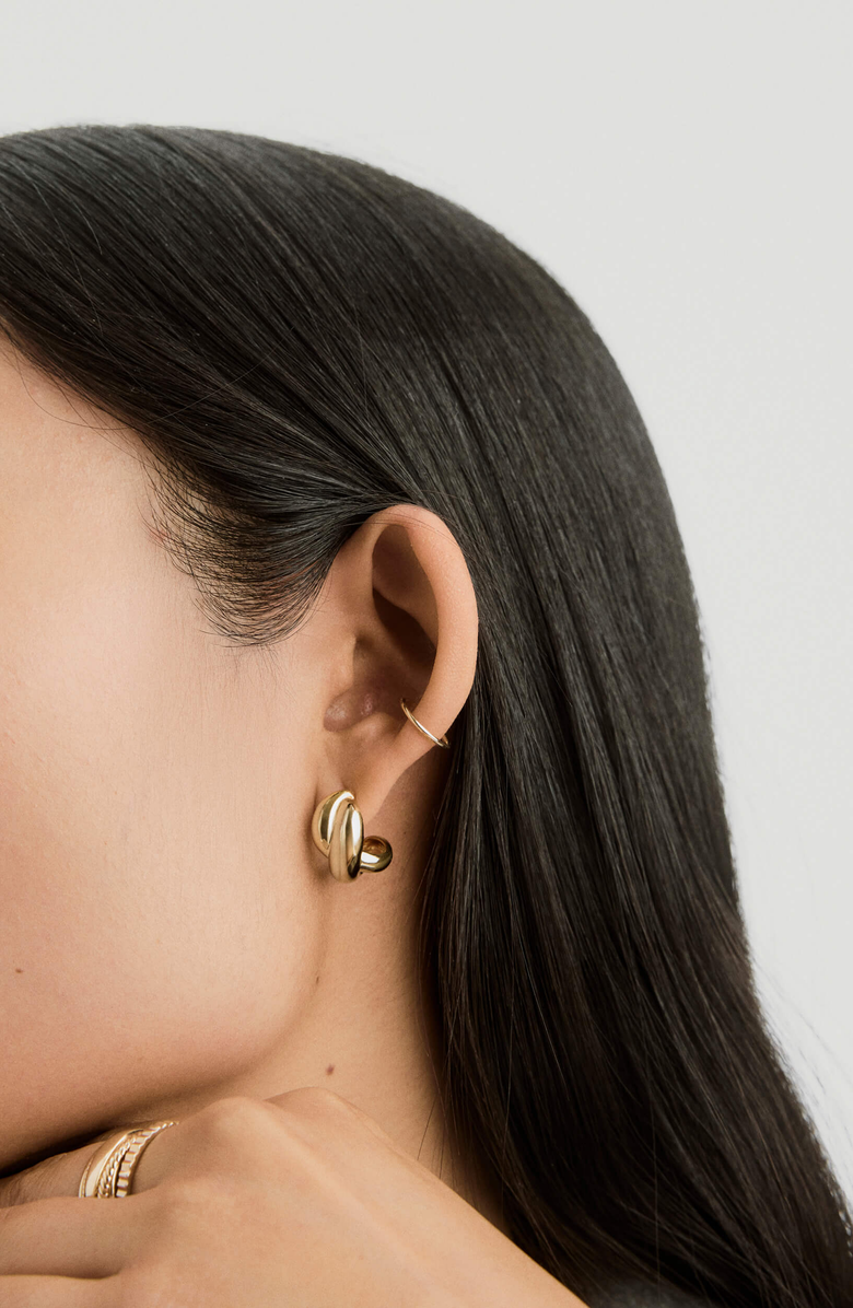 MEJURI Brioche Hoop Earrings, Alternate, color, 18K Gold Vermeil