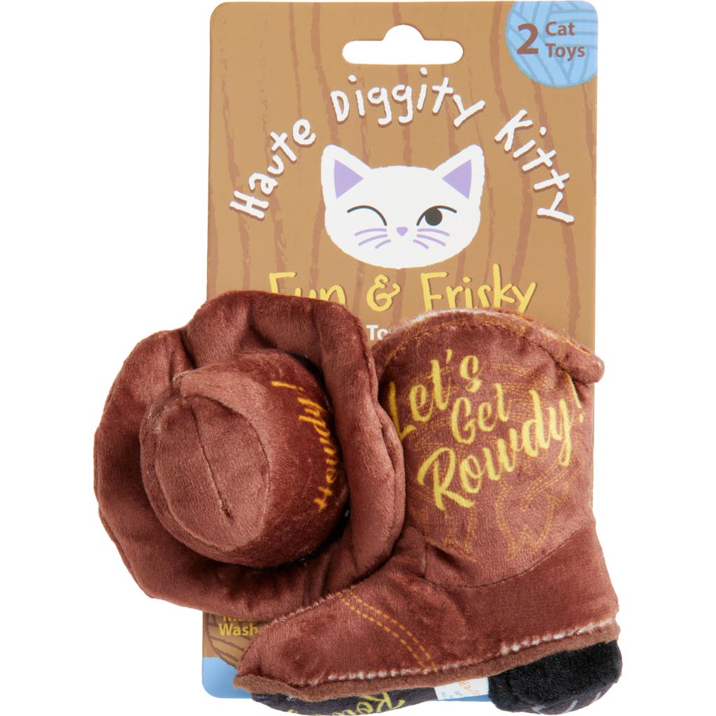 Haute Diggity Dog 2-Pack Kitty Cowboy Toys in Brown  product
