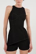Nocturne Halter Neck Denim Bustier Top
