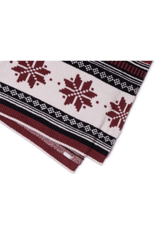 Barefoot Dreams Cozychic® Fair Isle Throw Blanket In Burgundy