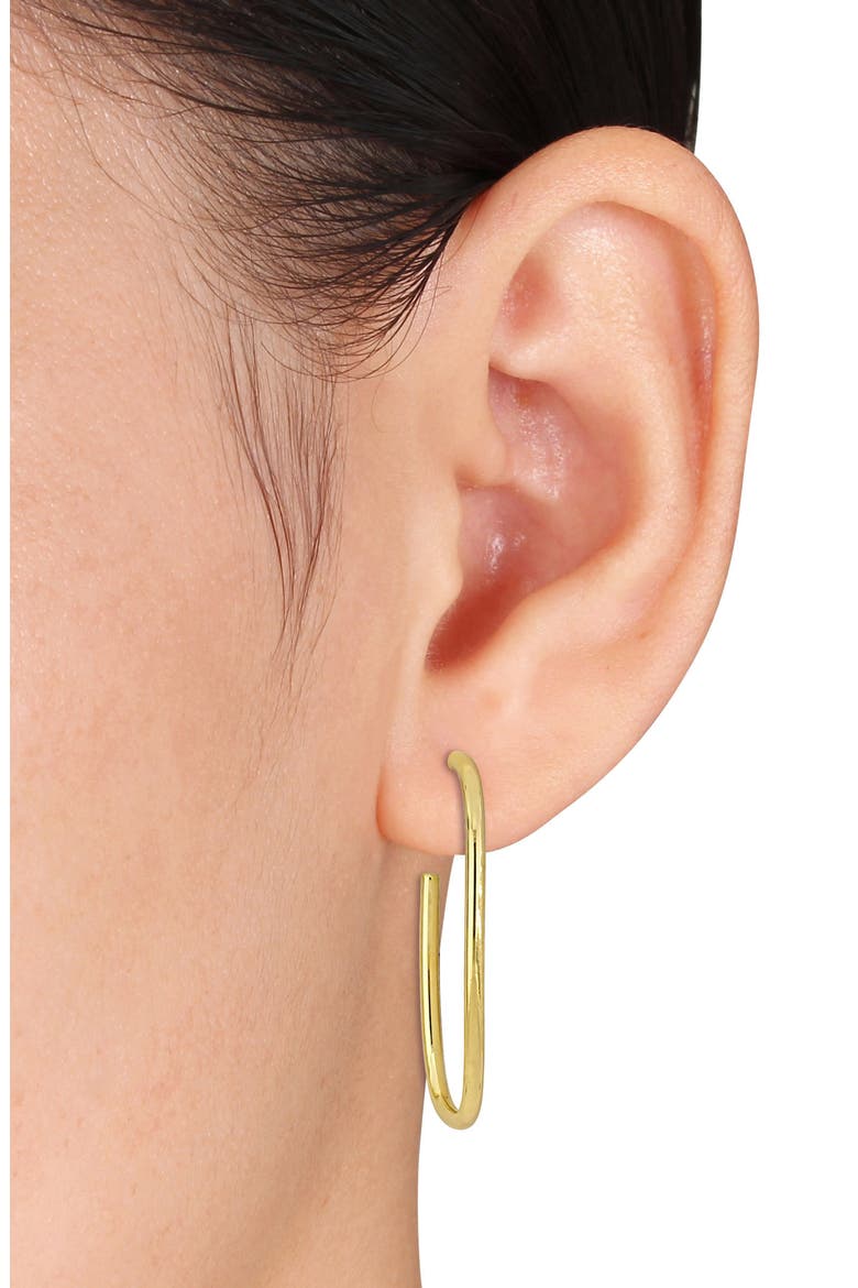 Rectangular Open Hoop Earrings, Alternate, color, GOLD