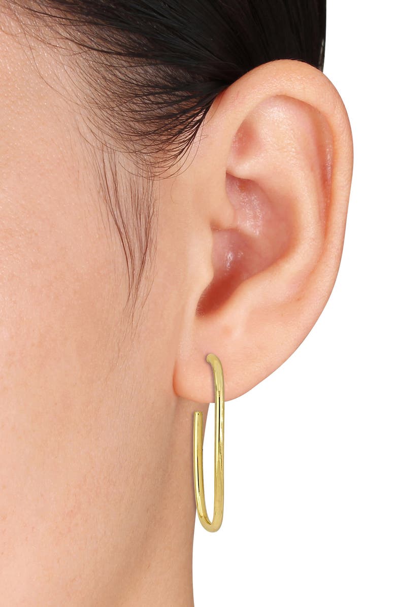 DELMAR Rectangular Open Hoop Earrings, Alternate, color, Gold