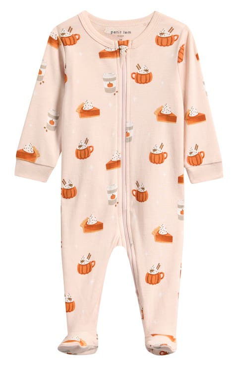 Print Cotton Zip Footie