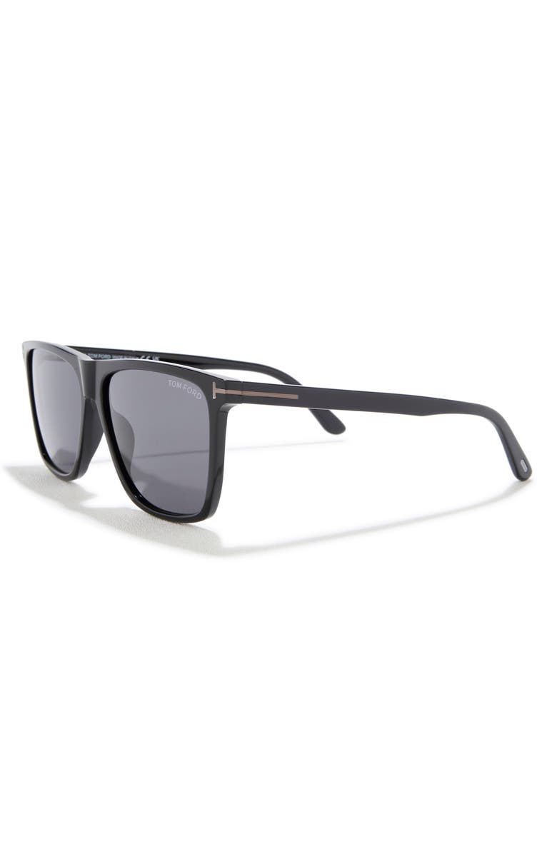 TOM FORD 59mm Square Sunglasses, Alternate, color, Shiny Black / Smoke