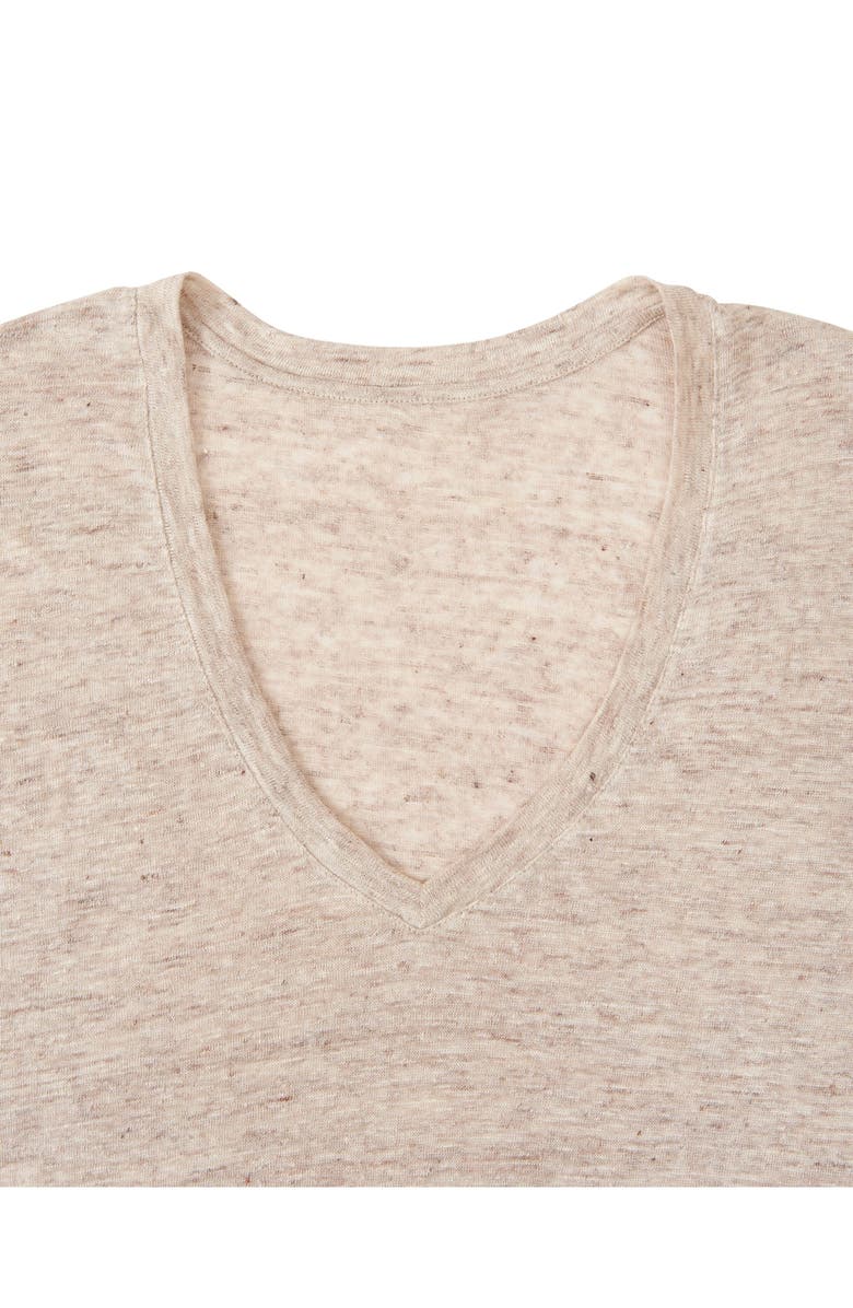 Fortela Long Sleeve Linen T-Shirt, Alternate, color, Camel