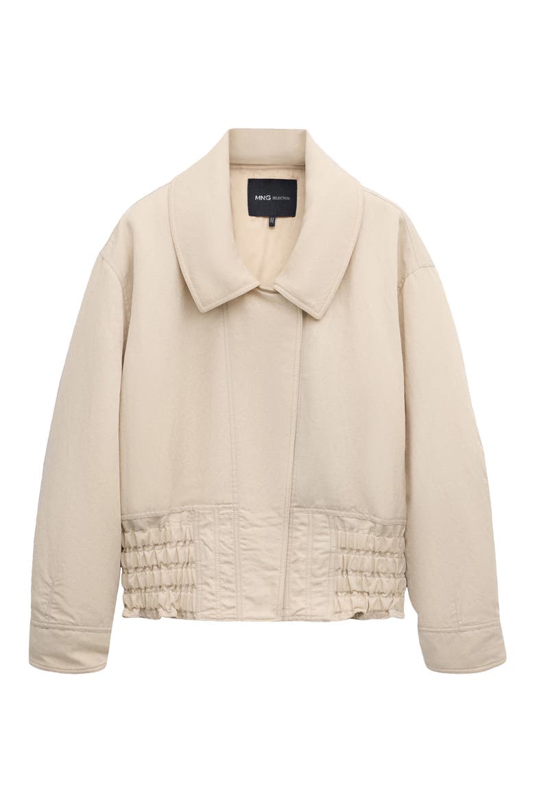 Oversize Gathered Hem Jacket, Main, color, LIGHT/ PASTEL GREY