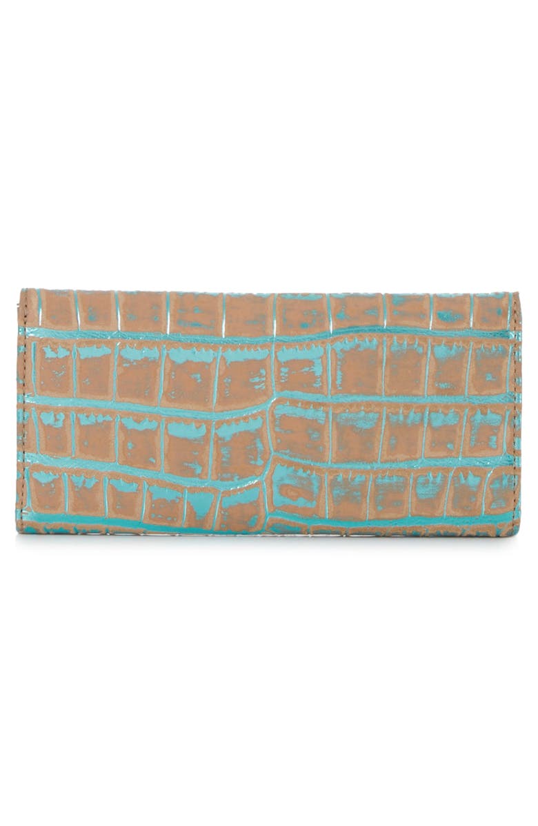 Brahmin Veronica Croc Embossed Leather Envelope Wallet, Alternate, color, 