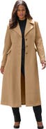 Roaman's Plus Size Long Tailored Wool Blend Coat
