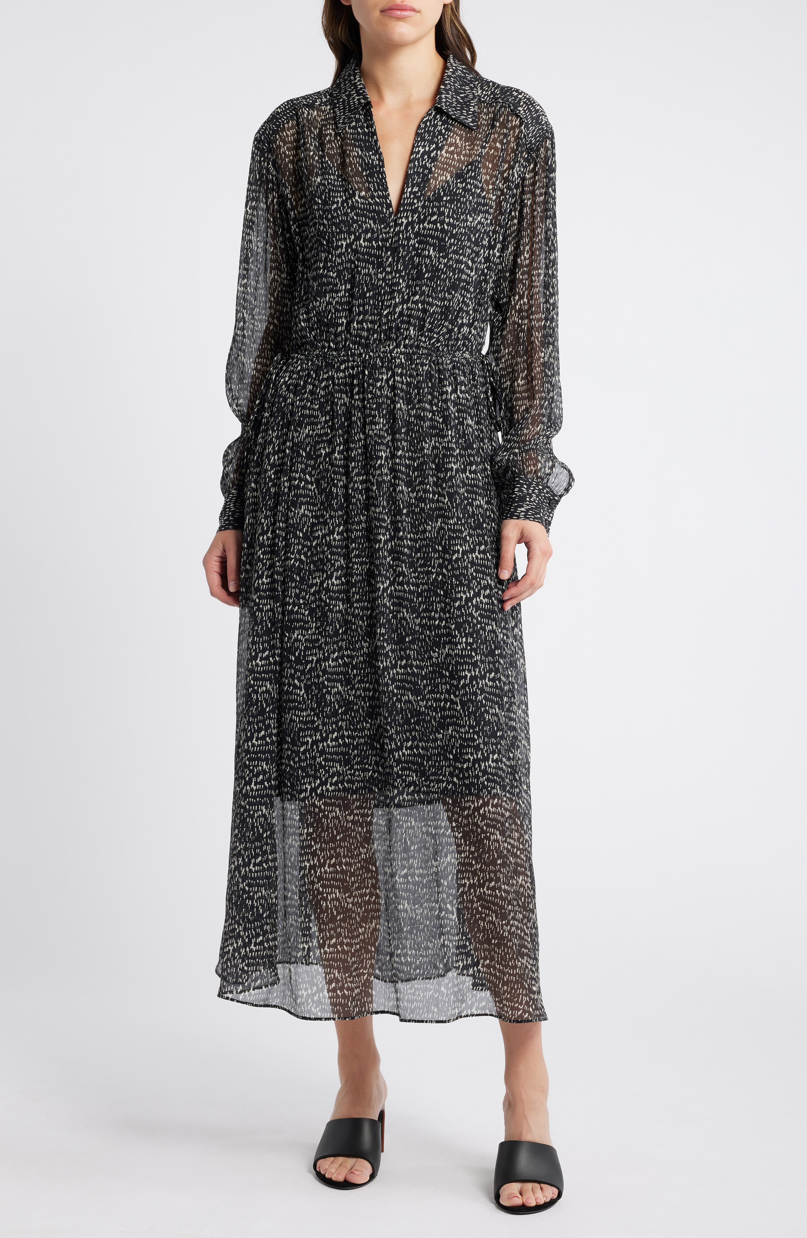 rag & bone Emmy Long Sleeve Silk Blend Dress