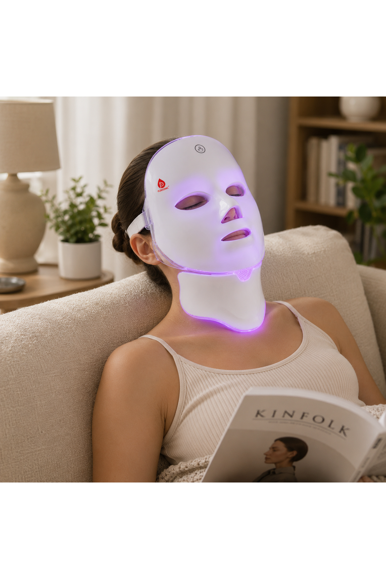 7-in-1 Led Light Therapy Mask for Face & Neck, Alternate, color, White