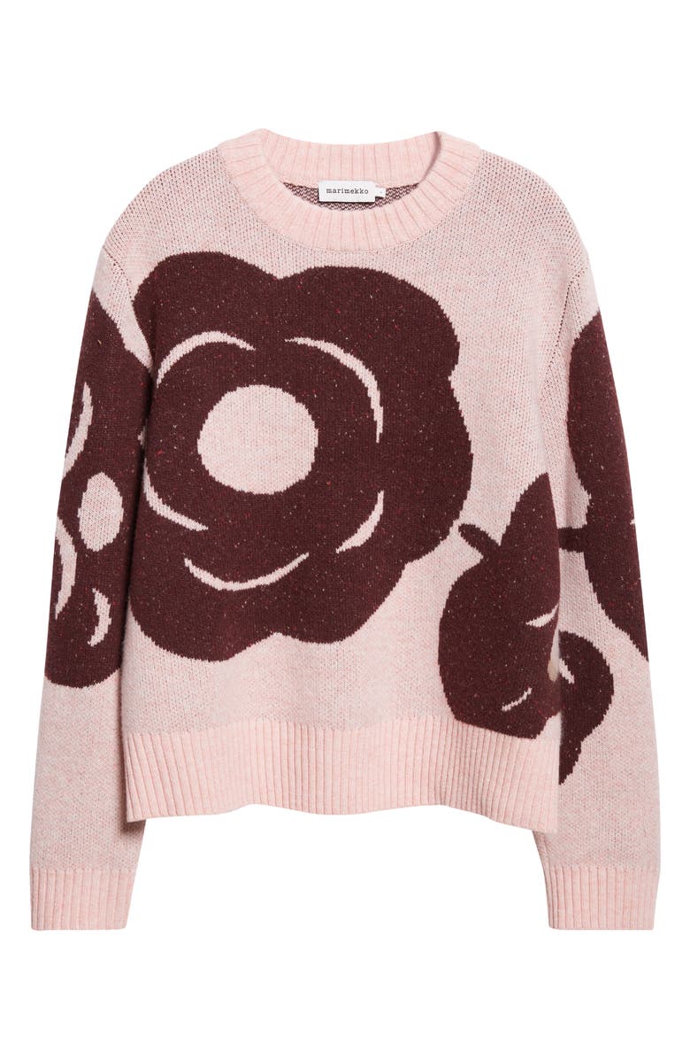 Marimekko Virtaus Tumma Floral Jacquard, Alternate, color, Light Pink, Wine Red