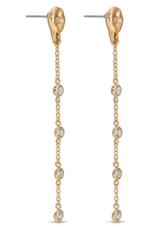 Ettika Dainty Dream Cubic Zirconia Linear Drop Earrings In Gold