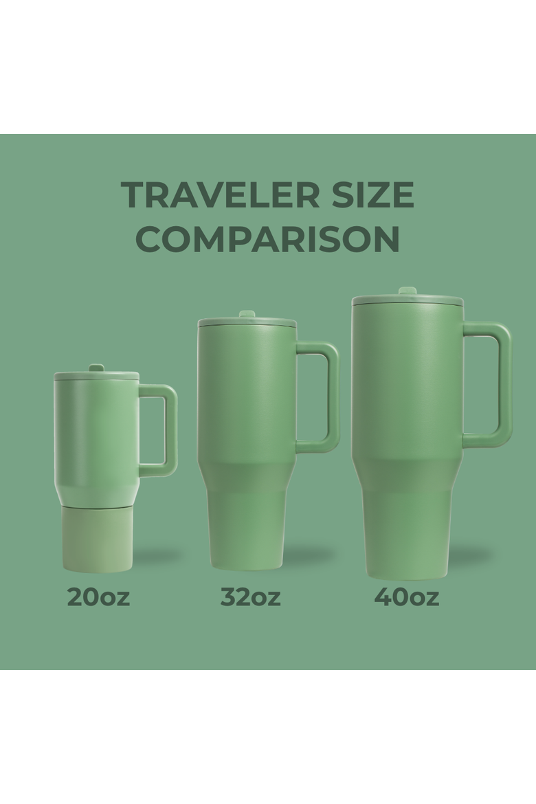 Traveler - Leakproof Insulated 40oz Water Bottle with Handle & Flip Straw, Alternate, color, Sage