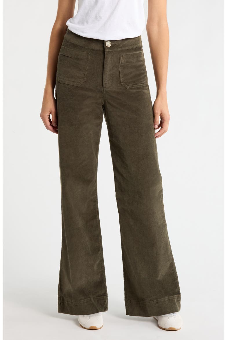 Everyday Patch Pocket Cotton Blend Corduroy Pants, Main, color, GRAPE LEAF