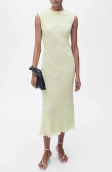 MANGO Crinkle Midi Dress