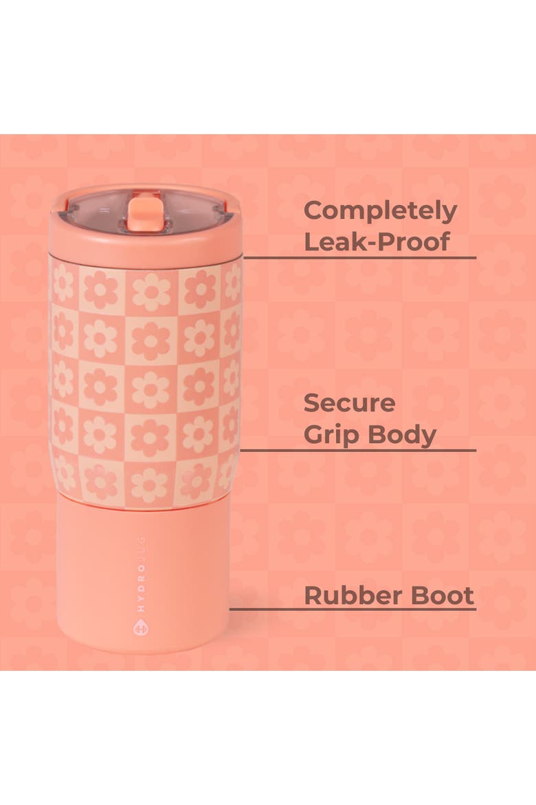 Kids 14 oz Sport Water Bottle - Stainless Steel, Insulated, 100% Leakproof, With Carry Handle, BPA-Free, Kid-Friendly Design, Alternate, color, Daisy Checkers