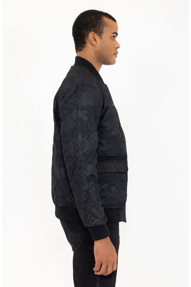 Quilted Bomber Jacket, Alternate, color, BLACK