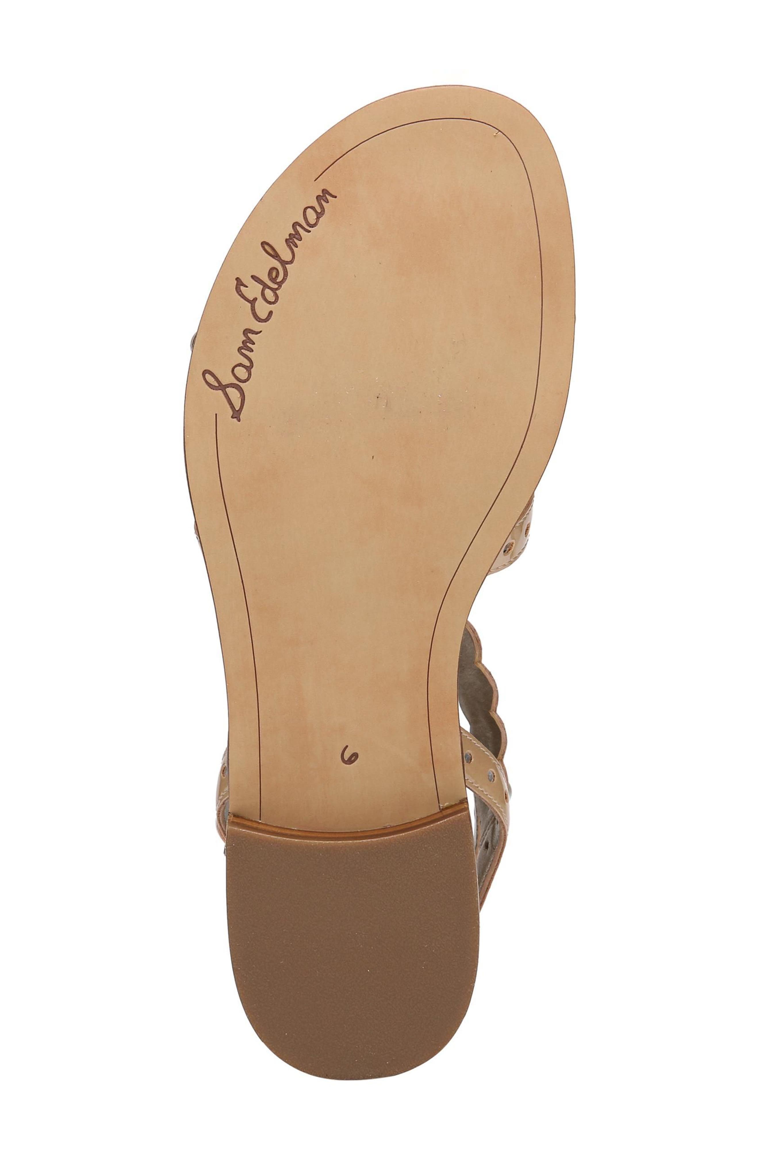 Elisa Studded Gladiator Sandal, Alternate, color, ALMOND PATENT LEATHER