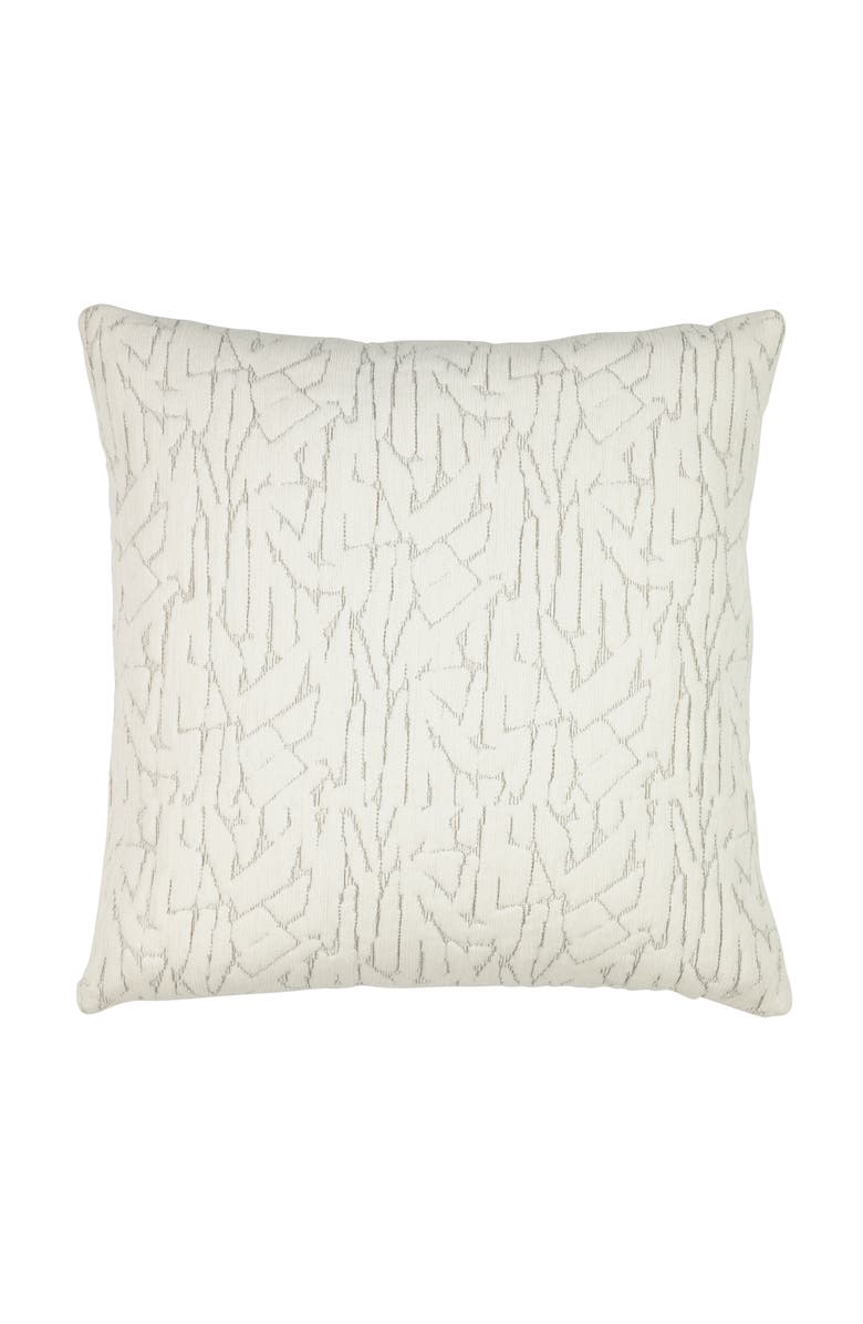 Elaine Smith Synchronize Dimensional Chenille Ivory Indoor & Outdoor Woven Accent Pillow, Main, color, Ivory