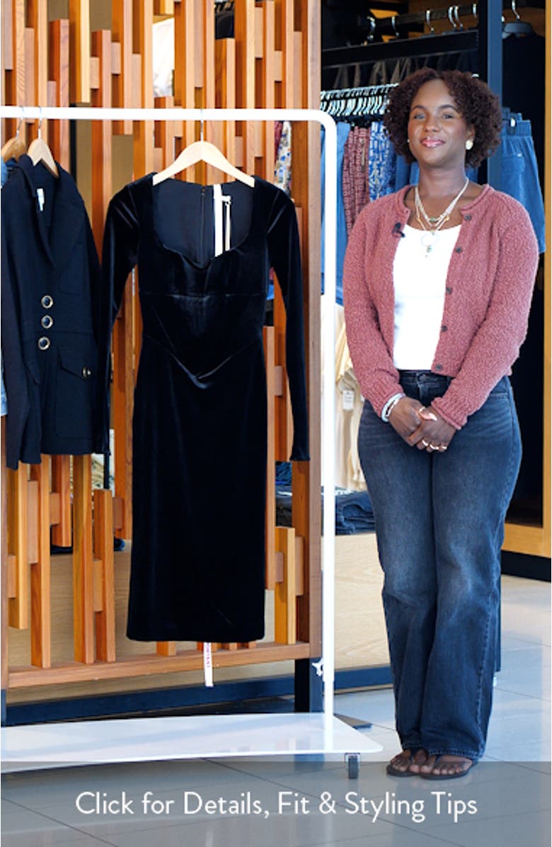 Asha Long Sleeve Velvet Dress, sales video thumbnail