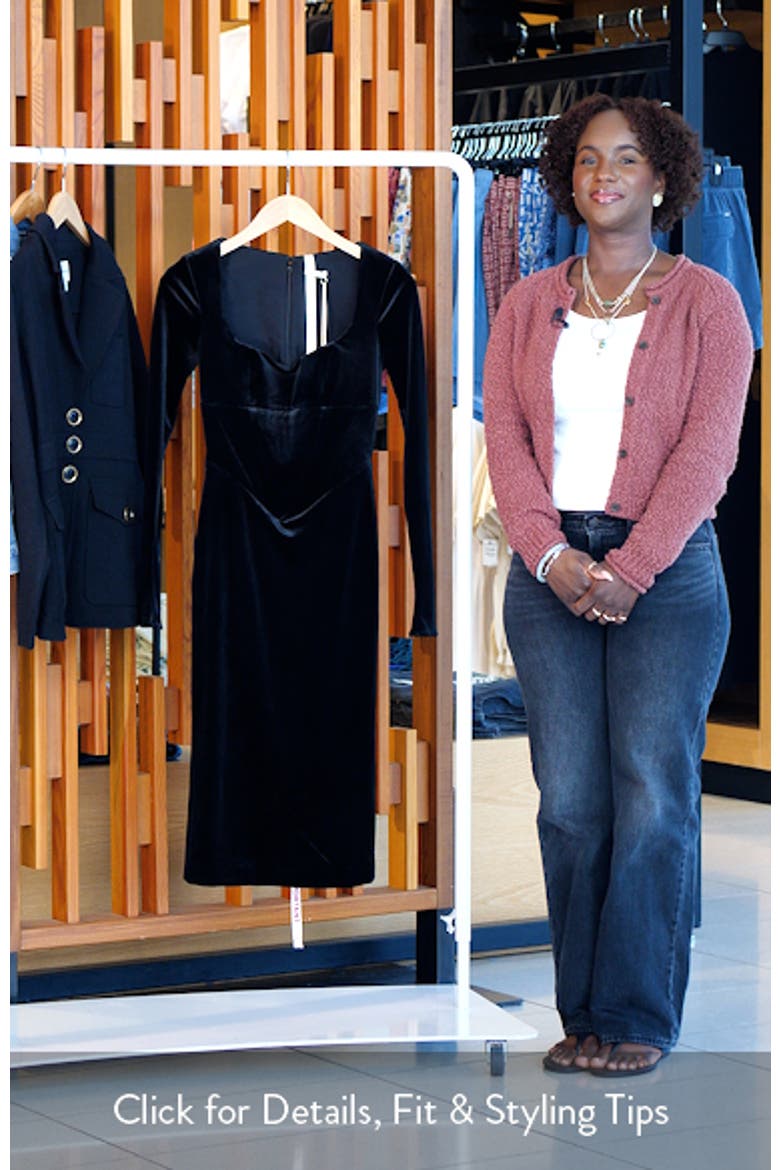 Asha Long Sleeve Velvet Dress video