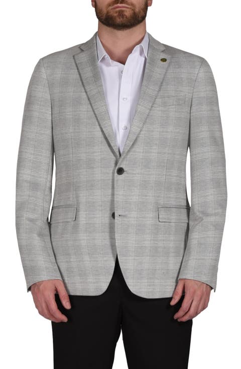 Plaid Knit Sport Coat