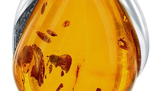 Simona Teardrop Amber Drop Earrings In Brown