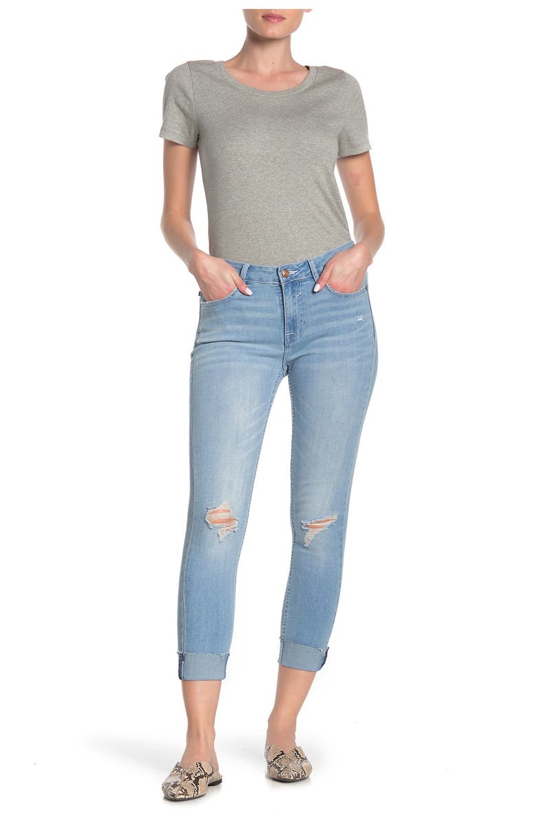 Vigoss Marley Distressed Mid Rise Skinny Jeans, Alternate, color,