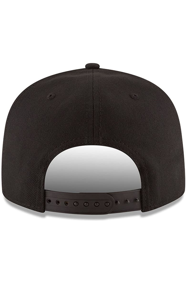 New Era Men's New Era Black Sacramento Kings Black & White Logo 9FIFTY Adjustable Snapback Hat, Alternate, color,