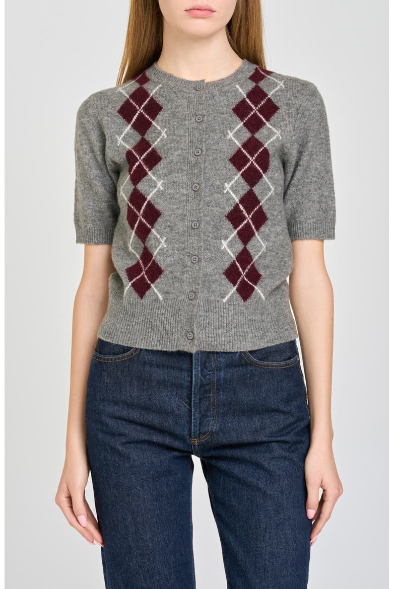 Esther Short Sleeve Cardigan, Main, color, GREY