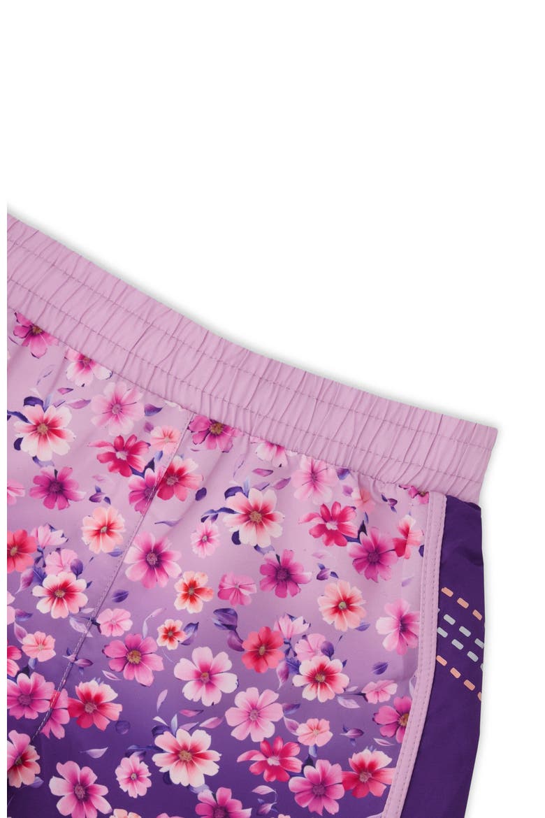 Athletic Shorts in Floral Recycled Polyester, Alternate, color, Mauve Floral Gradient