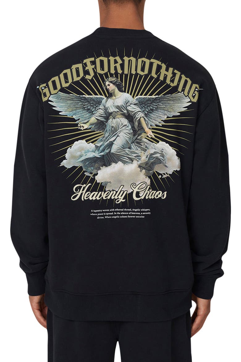 Heaven Relaxed Crew Sweatshirt, Alternate, color, Black