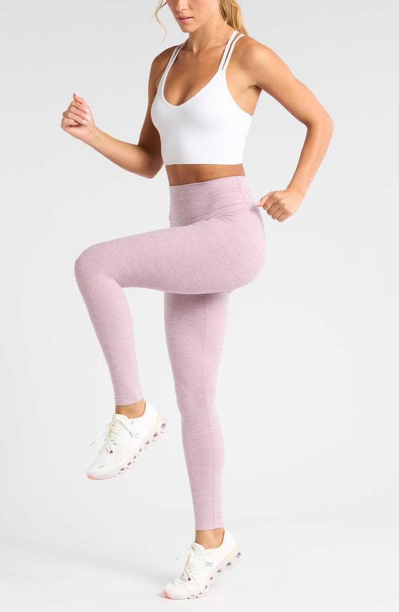 Zella Renew Mélange High Waist Leggings, Alternate, color, Purple Morn Melange