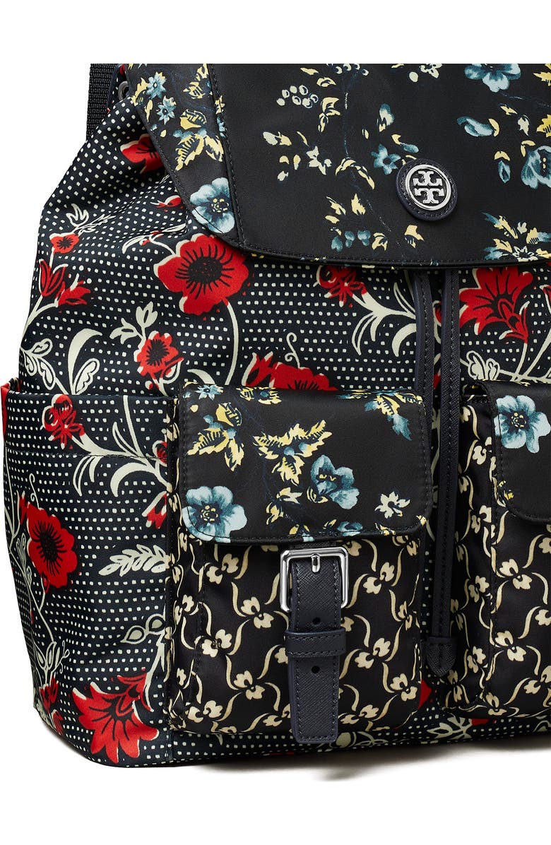 Tory Burch Virginia Mixed Print Recycled Nylon Backpack, Alternate, color,