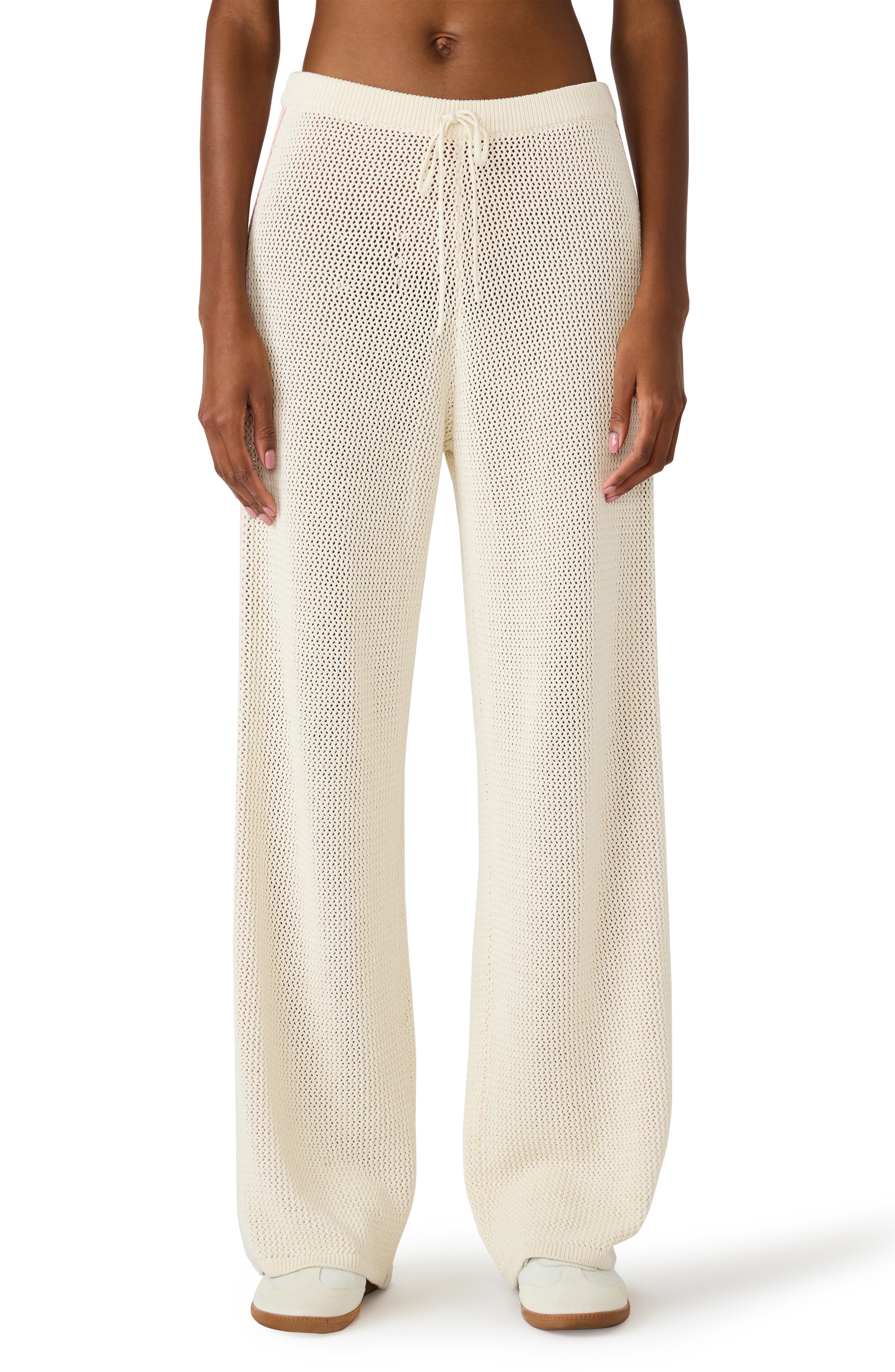 Paisley Open Stitch Wide Leg Pants