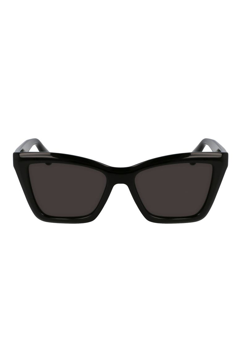 53mm Rectangualr Sunglasses, Main, color, BLACK