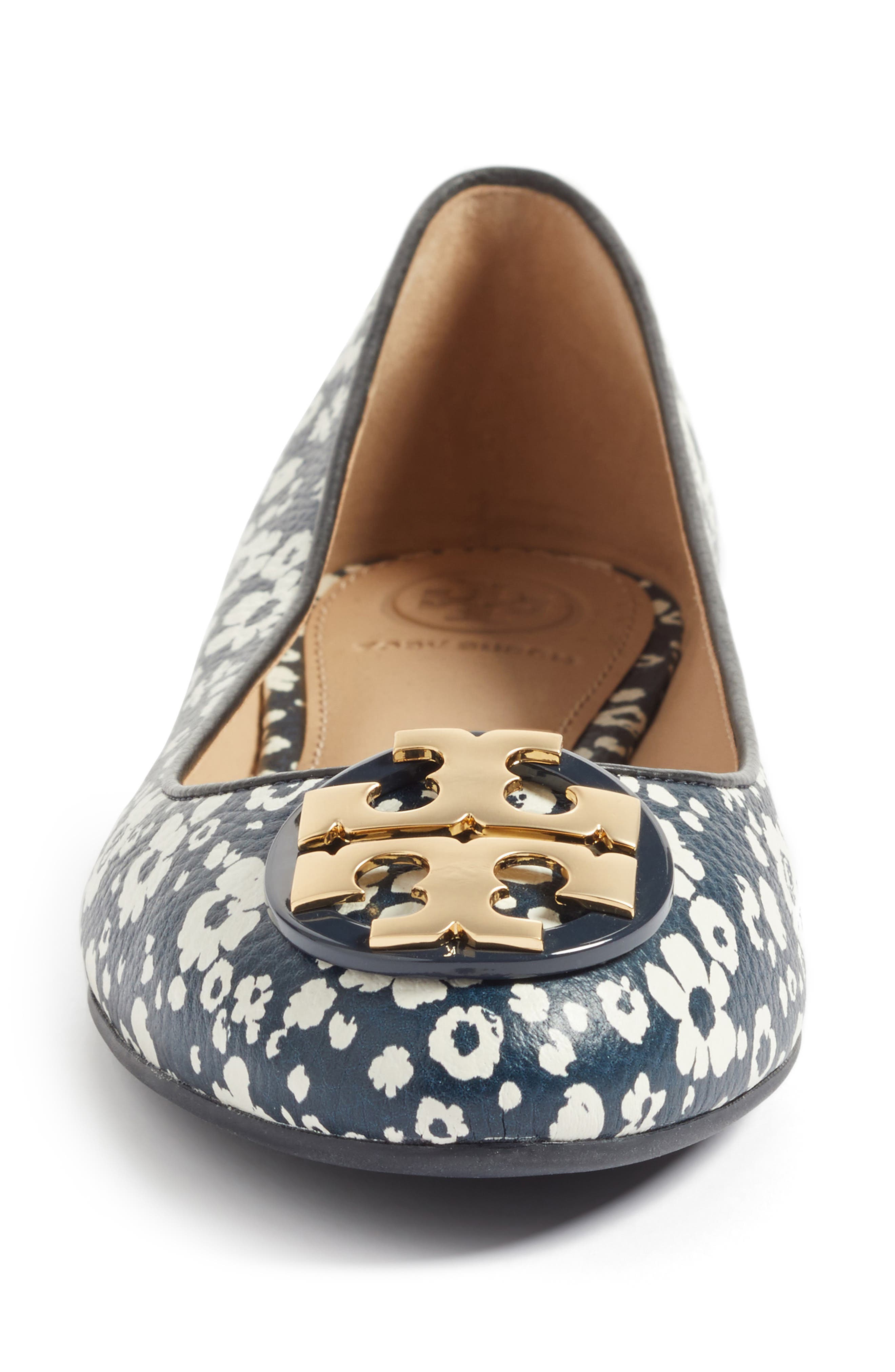 Claire Ballerina Flat, Alternate, color, TORY NAVY/ NEW IVORY