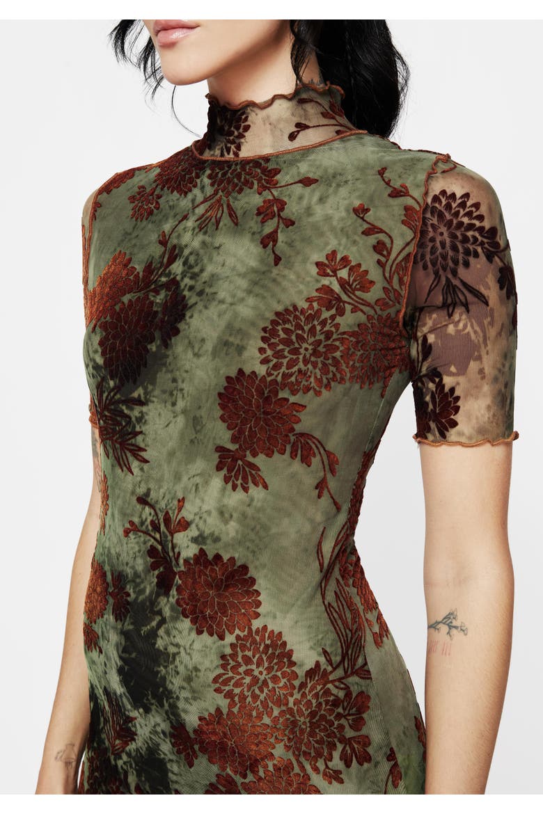 Rosaleigh Short Sleeved Midaxi Dress, Alternate, color, Orange