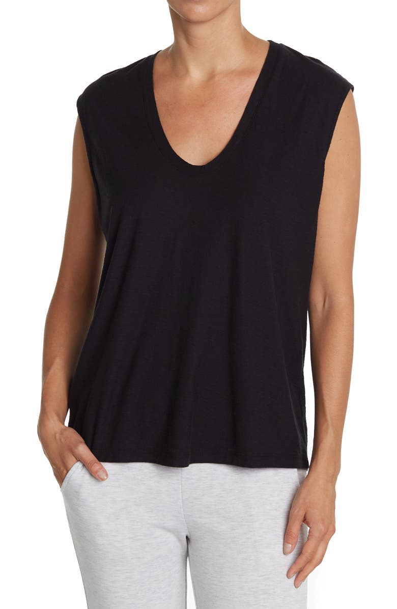 James Perse Sheer Scoop Neck Tank Top, Main, color,