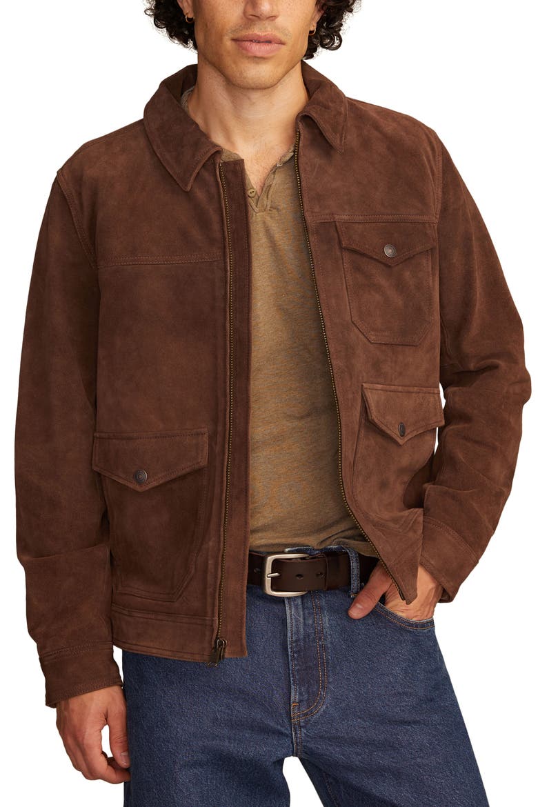 Suede Ranch Jacket, Main, color, BISON