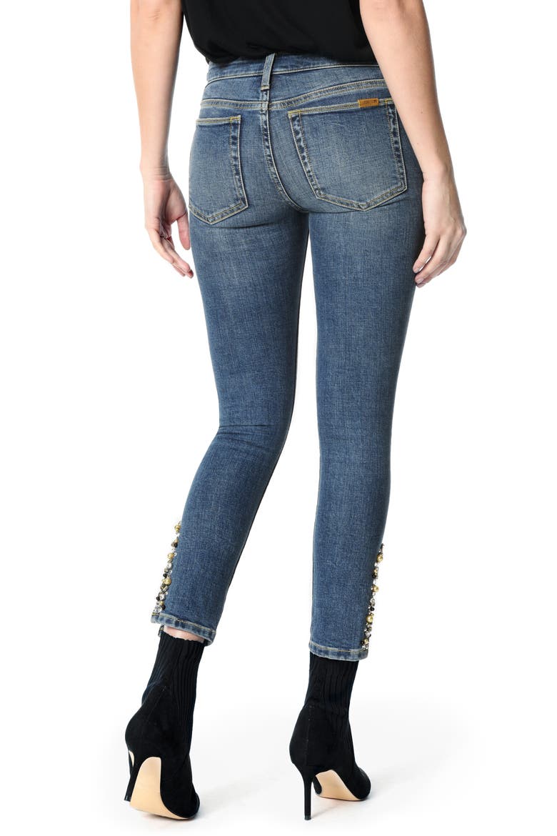 Icon Embellished Slit Ankle Skinny Jeans, Alternate, color, CLEO