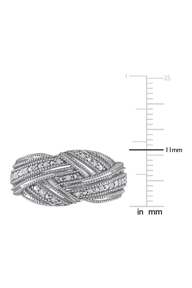 Diamond Crossover Ring, Alternate, color, SILVER