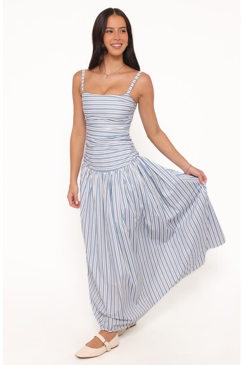 Carlisle Striped Cotton Maxi Dress, Alternate, color, BLUE STRIPE