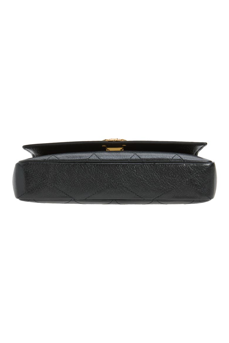 Charlie Quilted Leather Wallet on a Chain, Alternate, color, BLACK
