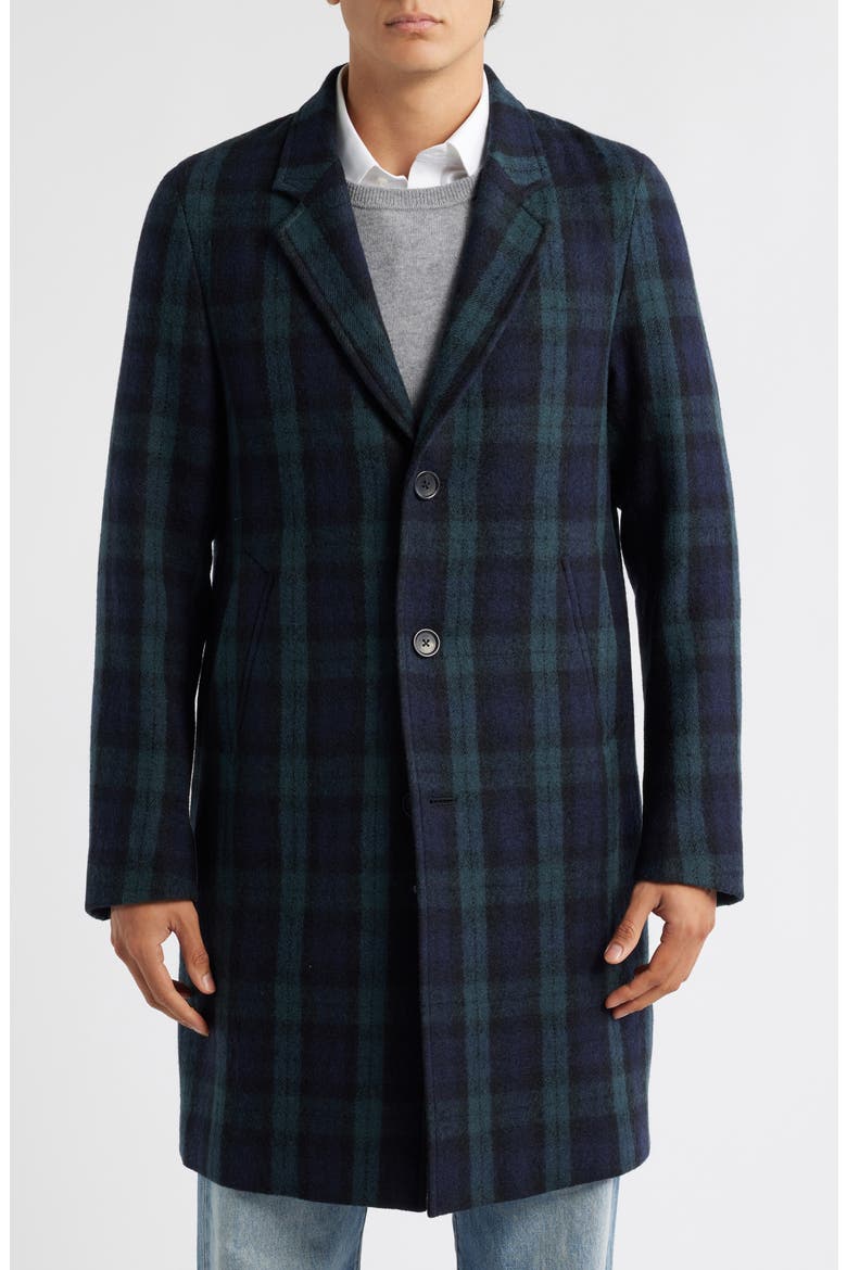PS Paul Smith Tartan Wool Topcoat (Men) | Nordstrom