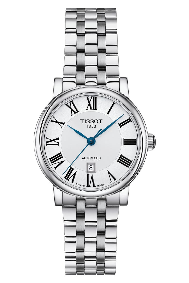 Carson Auto Bracelet Watch, 30mm, Main, color, SILVER