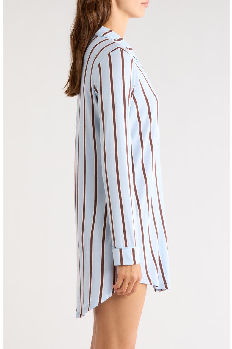 Moonlight Eco Nightshirt, Alternate, color, BLUE- BROWN SHADOW STRIPE