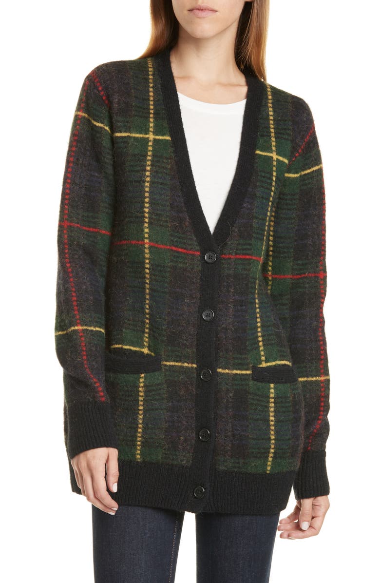 Polo Ralph Lauren Tartan Wool Blend Cardigan, Main, color, 