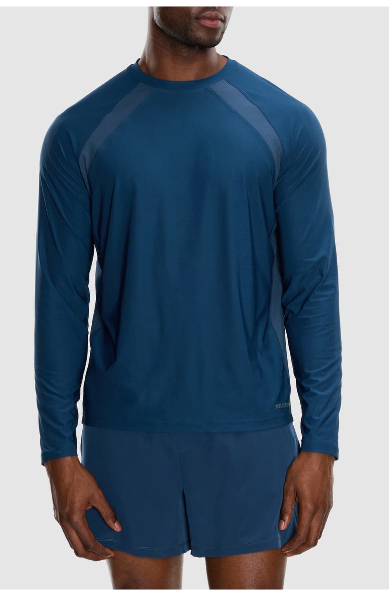 Peloton Essential Jersey Rib Long Sleeve, Main, color, Marine Navy